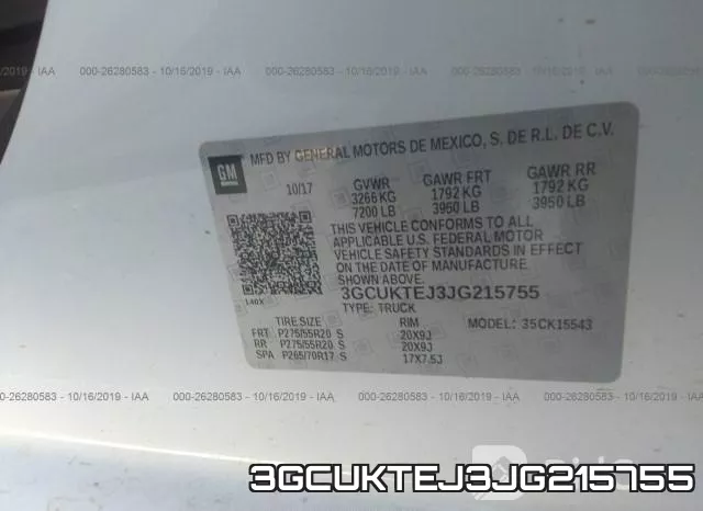 3GCUKTEJ3JG215755 фото 9