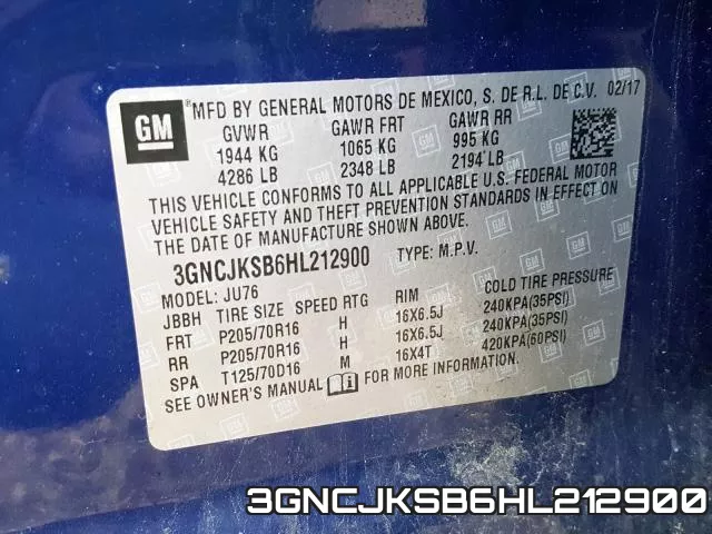 3GNCJKSB6HL212900 фото 2