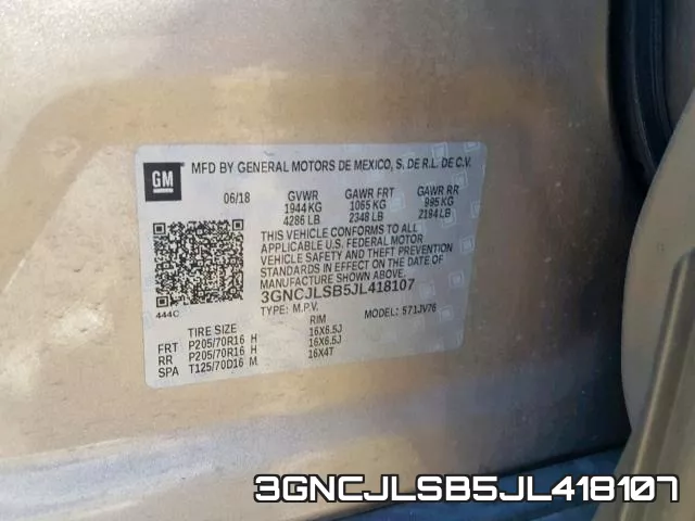 3GNCJLSB5JL418107 фото 2