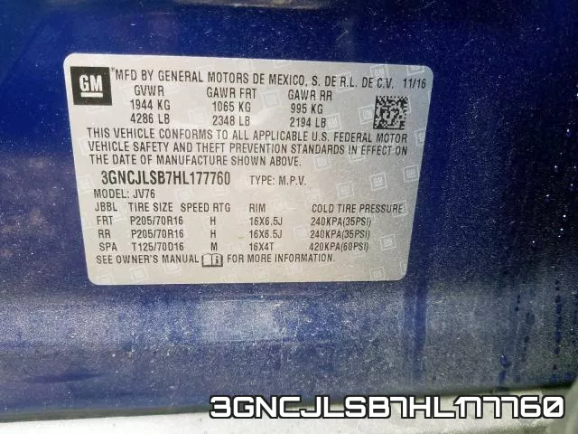 3GNCJLSB7HL177760 фото 2
