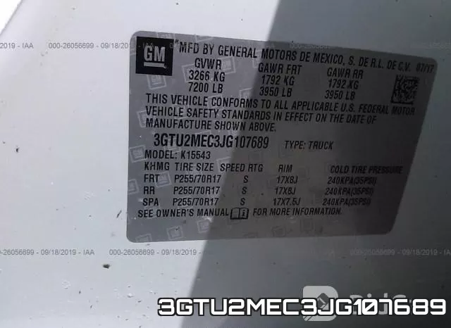3GTU2MEC3JG107689 фото 9