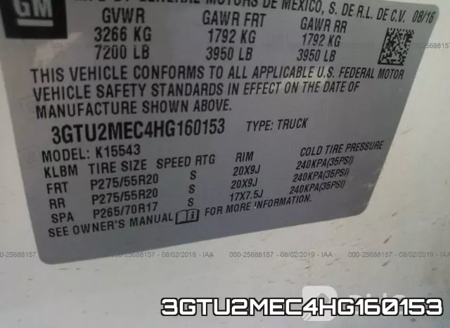 3GTU2MEC4HG160153 фото 8