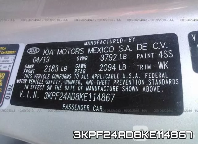 3KPF24AD8KE114867 фото 10