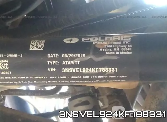 3NSVEL924KF788331 фото 2
