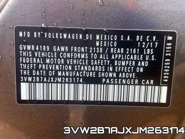 3VW2B7AJXJM263174 фото 2