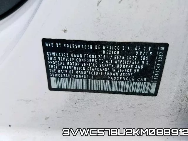 3VWC57BU2KM088912 фото 2