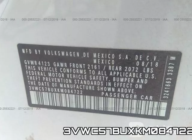 3VWC57BUXKM084722 фото 10