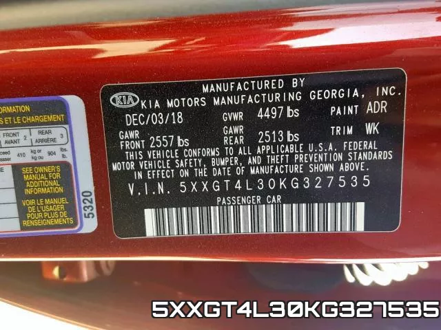5XXGT4L30KG327535 фото 2