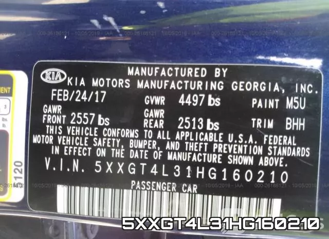 5XXGT4L31HG160210 фото 8