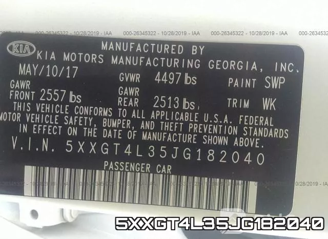 5XXGT4L35JG182040 фото 9
