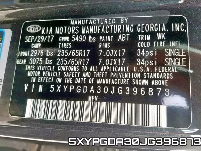 5XYPGDA30JG396873 фото 2