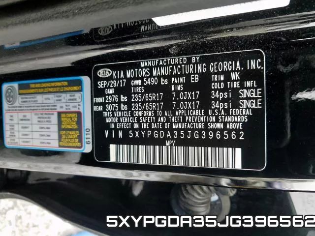 5XYPGDA35JG396562 фото 2