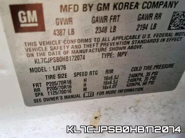 KL7CJPSB0HB172074 фото 2