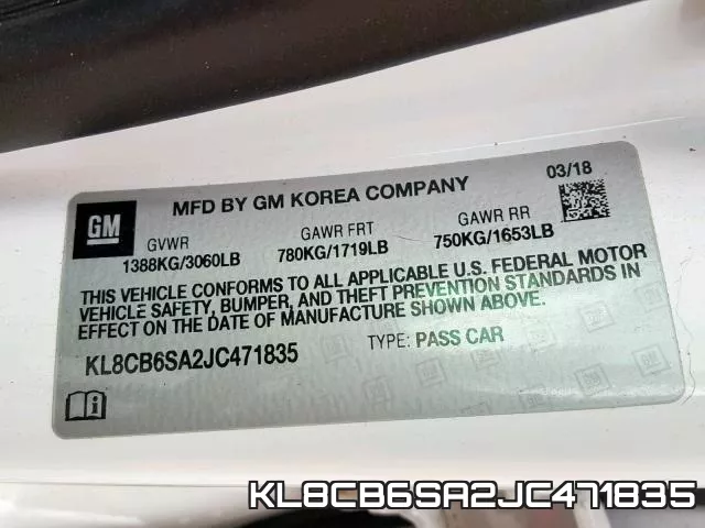 KL8CB6SA2JC471835 фото 2