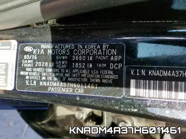 KNADM4A37H6011461 фото 2