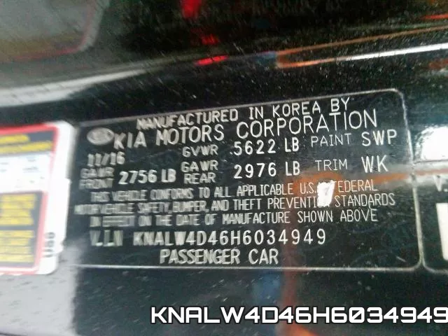 KNALW4D46H6034949 фото 2
