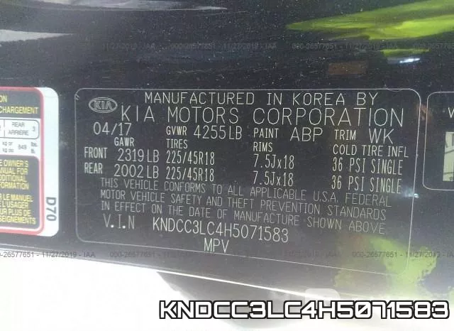 KNDCC3LC4H5071583 фото 7