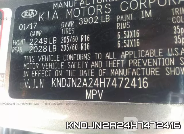 KNDJN2A24H7472416 фото 10
