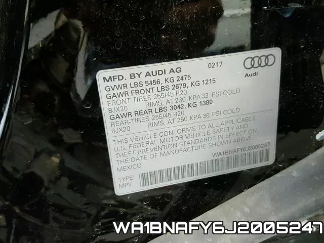 WA1BNAFY6J2005247 фото 2