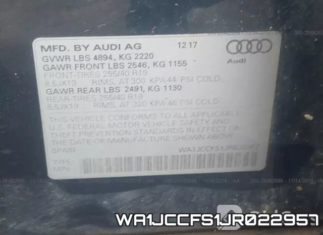 WA1JCCFS1JR022957 фото 9