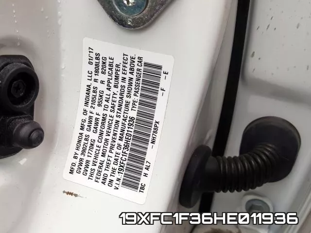 19XFC1F36HE011936 фото 2