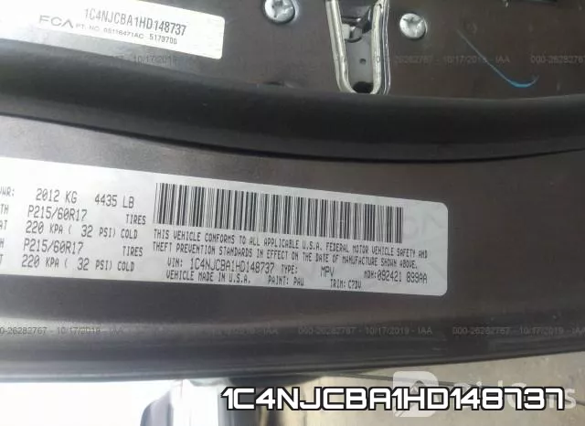 1C4NJCBA1HD148737 фото 10