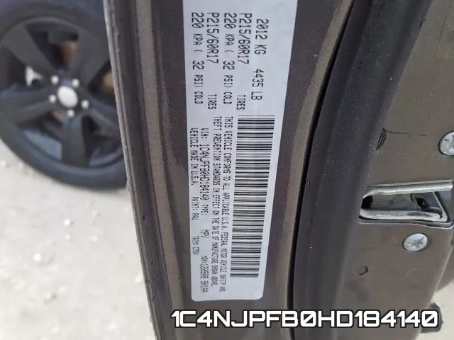 1C4NJPFB0HD184140 фото 2
