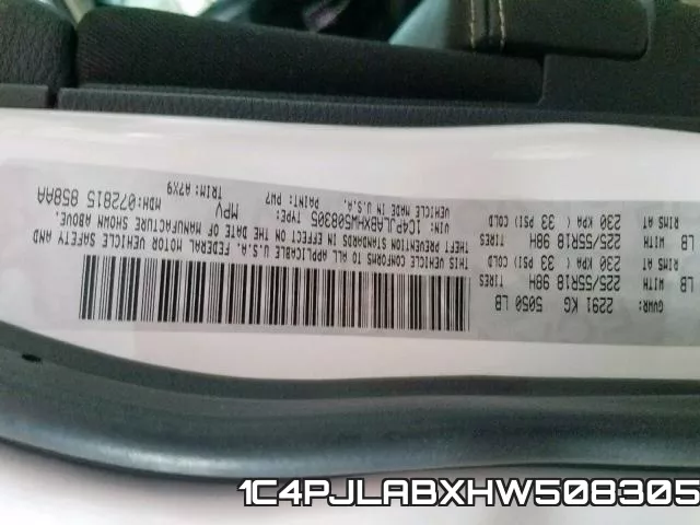 1C4PJLABXHW508305 фото 2