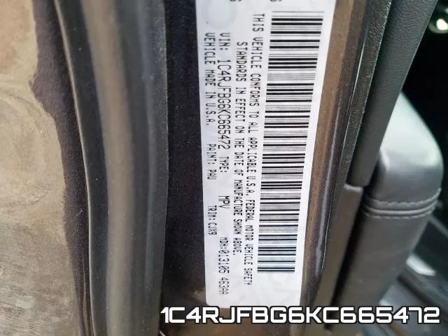 1C4RJFBG6KC665472 фото 2
