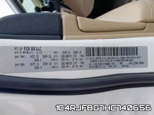 1C4RJFBG7HC740656 фото 2