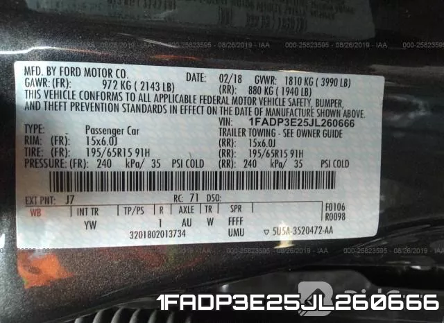 1FADP3E25JL260666 фото 10