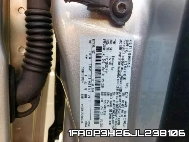 1FADP3H26JL238106 фото 2