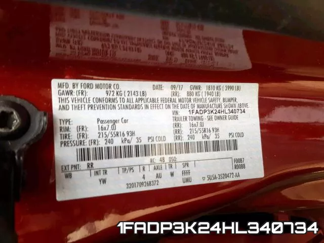 1FADP3K24HL340734 фото 2