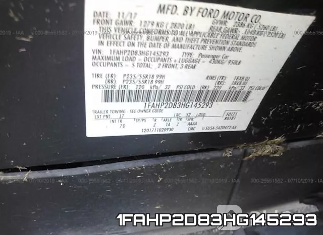 1FAHP2D83HG145293 фото 10