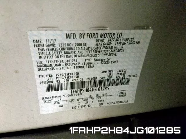 1FAHP2H84JG101285 фото 2