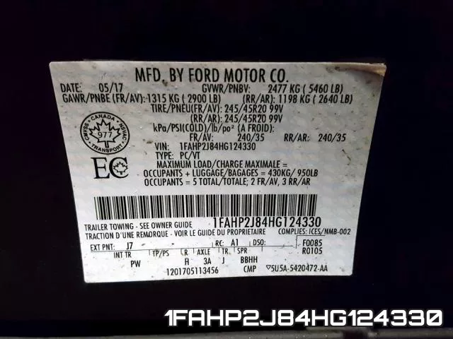 1FAHP2J84HG124330 фото 2