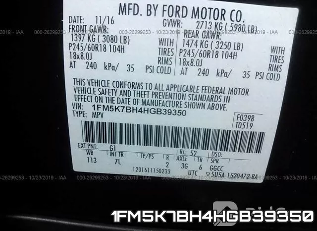 1FM5K7BH4HGB39350 фото 10