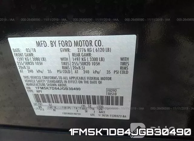 1FM5K7D84JGB30490 фото 10