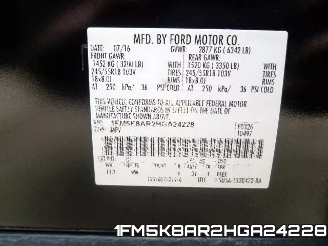 1FM5K8AR2HGA24228 фото 2