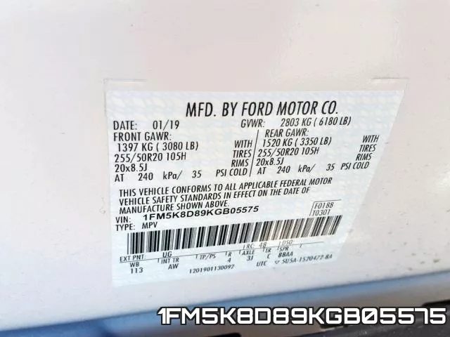 1FM5K8D89KGB05575 фото 2