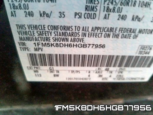 1FM5K8DH6HGB77956 фото 2