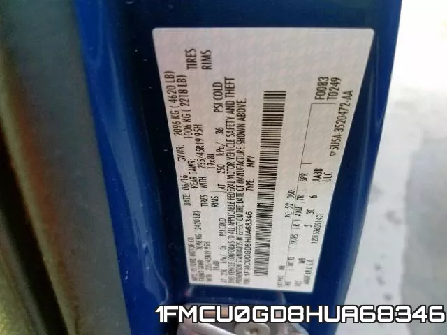 1FMCU0GD8HUA68346 фото 2