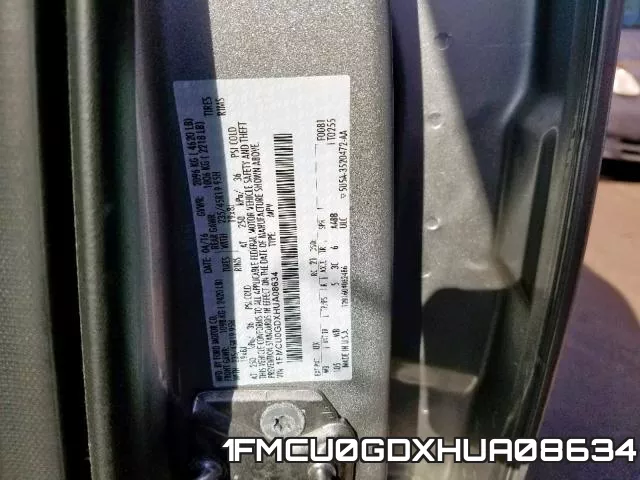 1FMCU0GDXHUA08634 фото 2