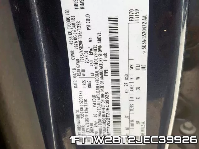 1FT7W2BT2JEC39926 фото 2