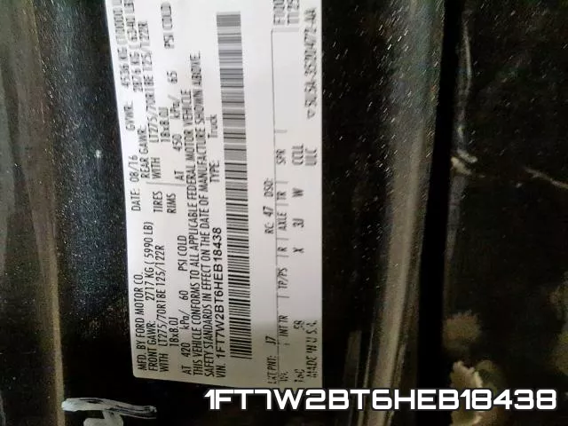 1FT7W2BT6HEB18438 фото 2