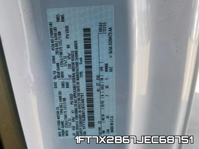 1FT7X2B67JEC68751 фото 2