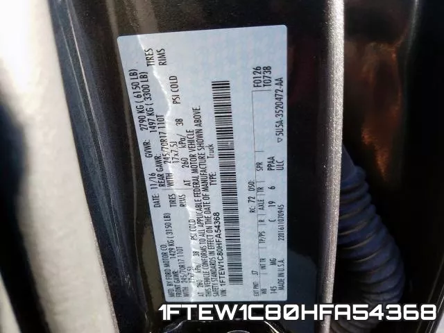 1FTEW1C80HFA54368 фото 2