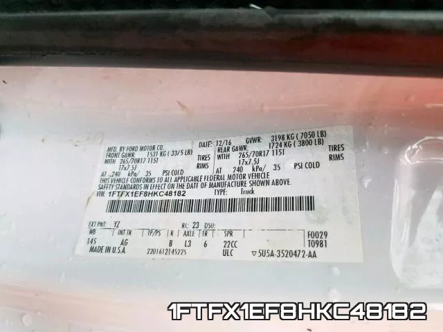 1FTFX1EF8HKC48182 фото 2