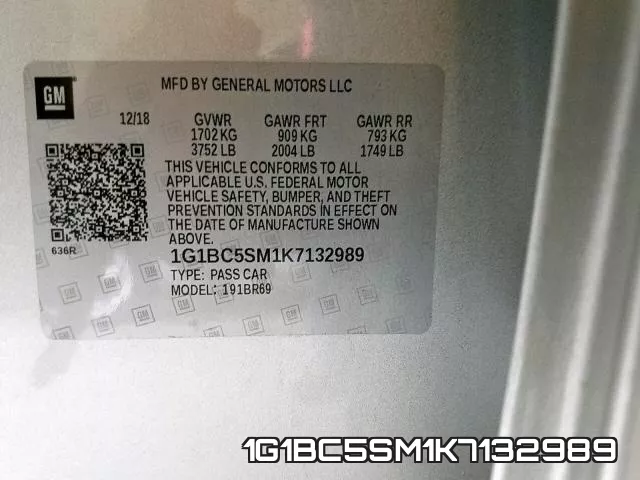 1G1BC5SM1K7132989 фото 2