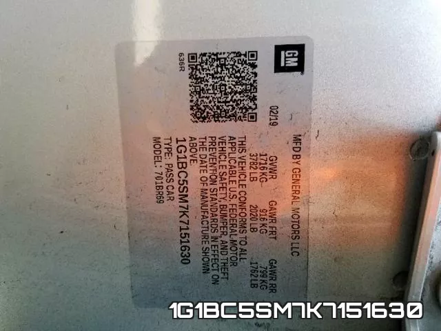 1G1BC5SM7K7151630 фото 2